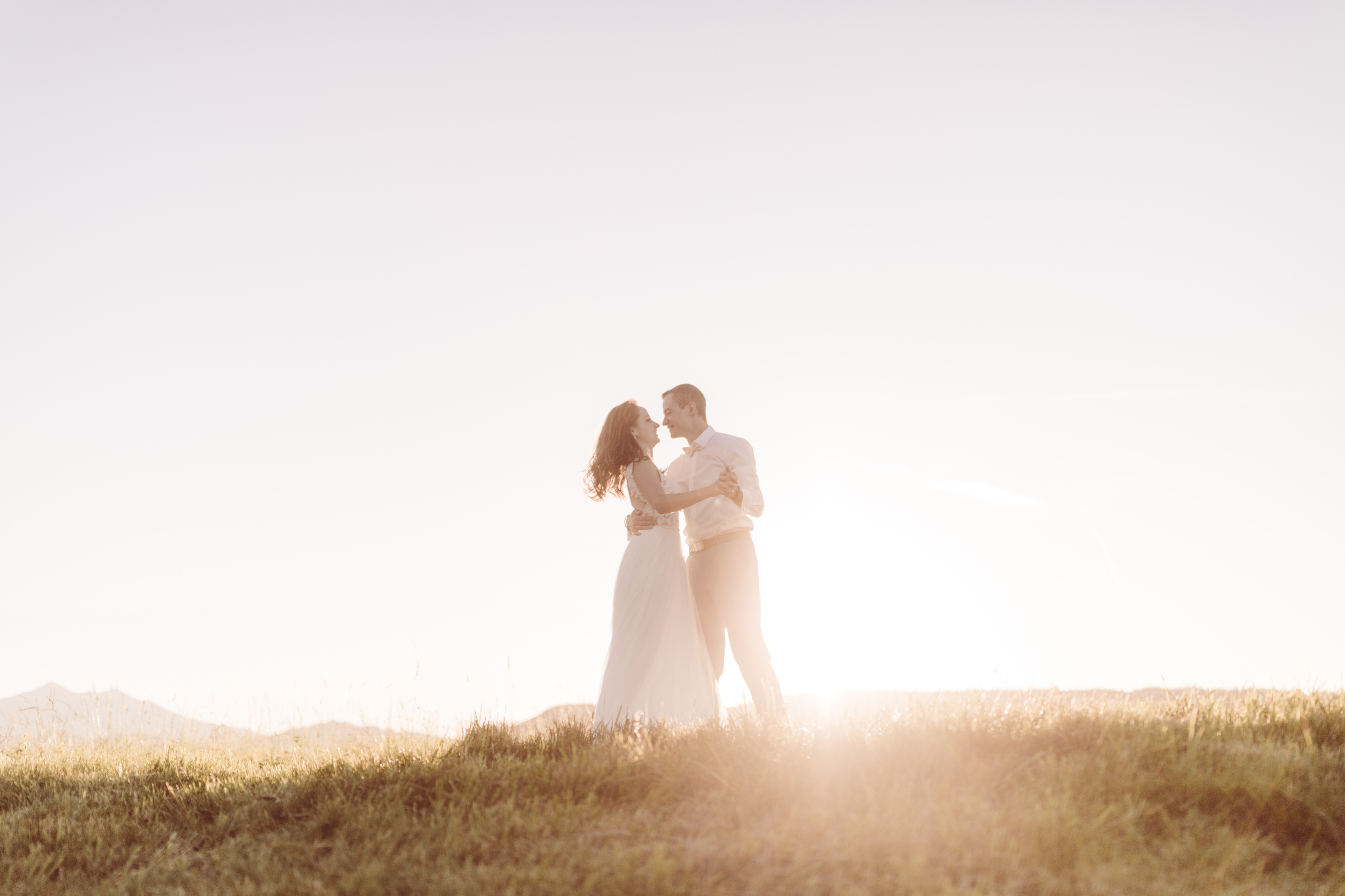 Sonnenuntergang Hochzeitsshooting Fotografin Allgäu