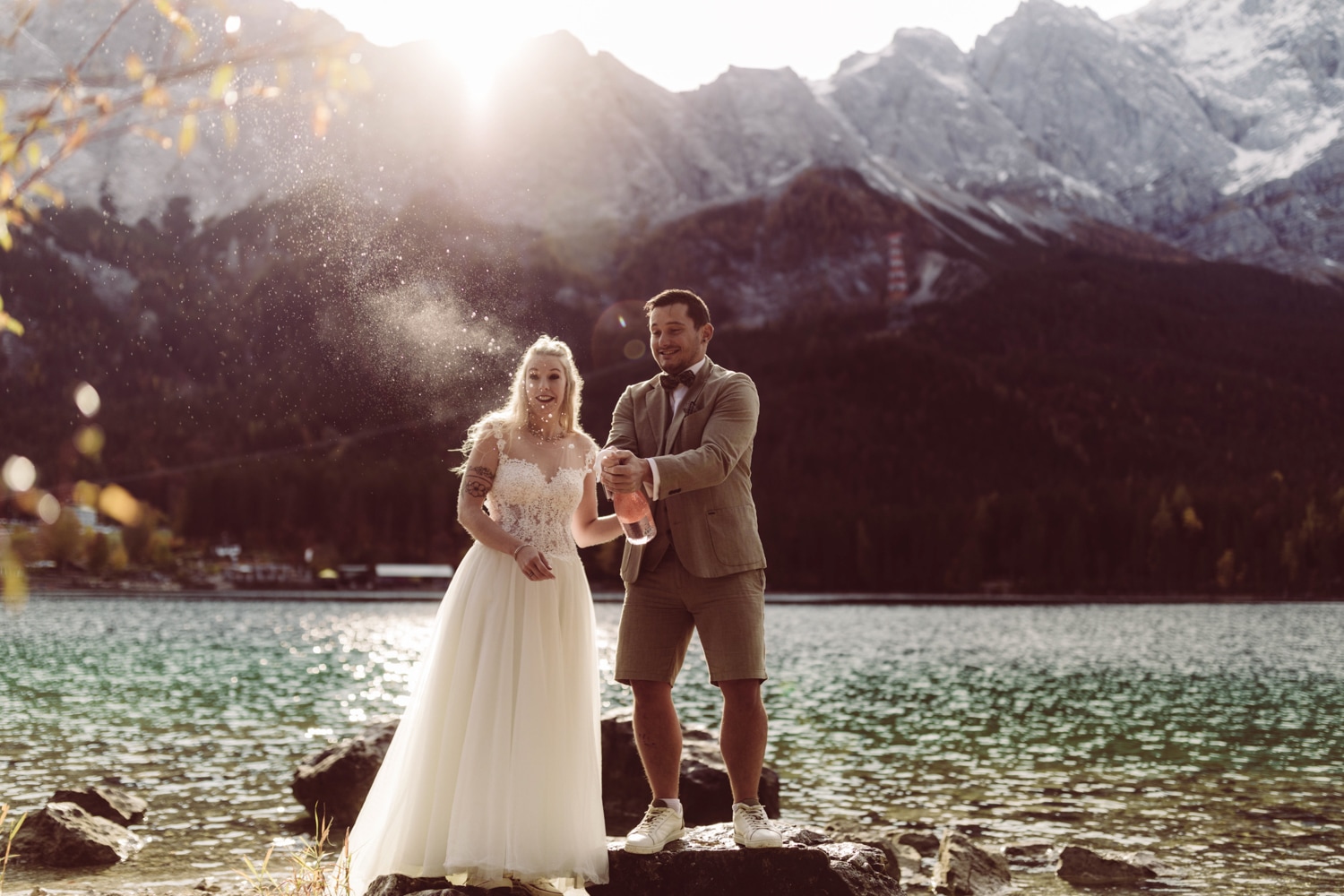 Heiraten zuzweit Hochzeitsfotografin Eibsee Zugspitze5
