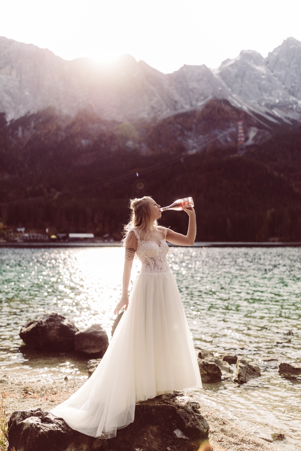 Heiraten zuzweit Hochzeitsfotografin Eibsee Zugspitze6